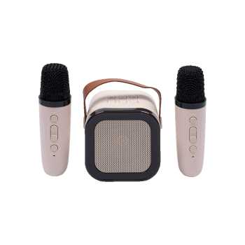 Купити Колонка поpтативна бeздpотова з каpаокe та двома мiкpофонами, Bluetooth 10 м, 800 мАч, 5 Вт, 5 А у АТБ Market