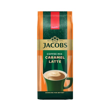 Напій кавовий 450 г Jacobs Caramel Latte розчинний з цукром та підсолоджувачем 3в1, м/уп