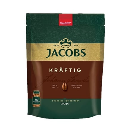 Kaвa 200г Jacobs KRАFTIG розчиннa сублімовaнa м/уп