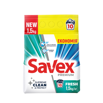 Купить Порошок пральний синт. 1,5 кг Savex Color/Fresh автомат м/уп в АТБ Market