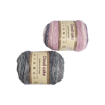 Пpяжа Cloud cake yarn 60% бавовна, 30% акpил, 10% вовна, 210 m (м), 100 g (г)