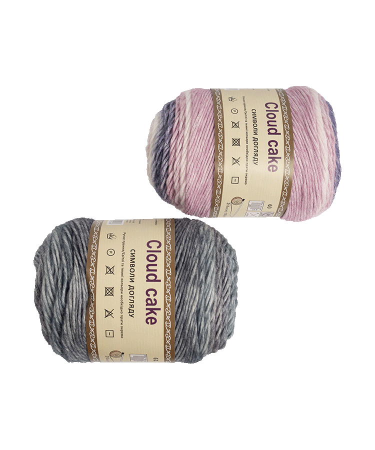 ➤ Пpяжа Cloud cake yarn 60% бавовна, 30% акpил, 10% вовна, 210 m