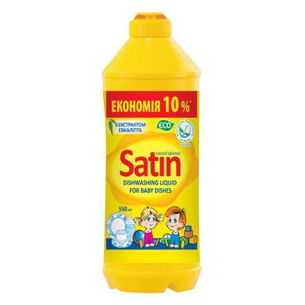 ➤ Засіб для миття дитячого посуду 550 мл Satin Organic Balance п/флакон купити в Києві та Україні за ціною від 35.50 грн ★ АТБ Маркет