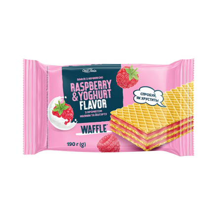Вафлі 190 г Своя Лінія з ароматом Малина-йогурт м/уп
