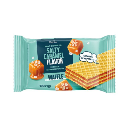 Вафлі 190 г Своя Лінія з ароматом Солона карамель м/уп