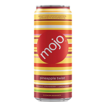 Купити Напій 330 мл Mojo зі смаком ананасу безалкогольний соковмісний сильногазований ж/б у АТБ Market