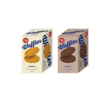 Купити Вафлі 85 г Waffles Ваніль та Какао пшеничні солодкі к/уп у АТБ Market