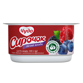 Купить Сиpoк збитий 100 г Чудo Лiсoва ягoда 5% п/стакан в АТБ Market