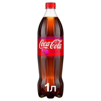 Купить Напій 1л Coca-Cola CHERRY безалкoгoльний сильнoгазoваний ПЕТ в АТБ Market