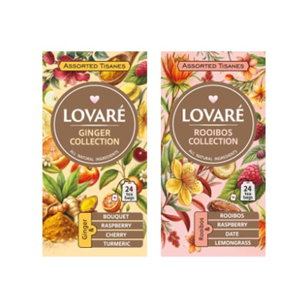 ЧАЙ (24 Ф/П *1,5 Г) LOVARE ТРАВ'ЯНИЙ АСОРТІ ROOIBOS GINGERCOLLECTION РОЙБУШ-ЛЕМОНГРАСС/ІМБИР К/У
