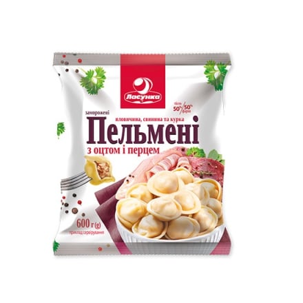 Пельмені 0,6 кг Ласунка "З оцтом і перцем" п/ет