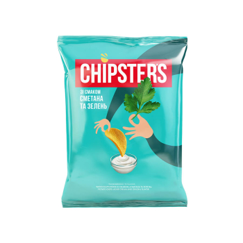 Купить Чипси 110 г CHIPSTERS картопляні зі смаком сметани із зеленню м/уп в АТБ Market