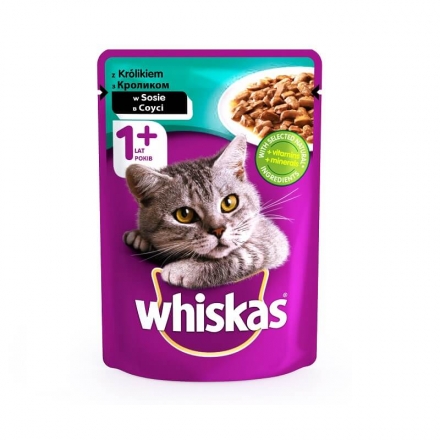 Корм 100 г Whiskas консервы для взрослых кошек с кроликом в соусе Пауч