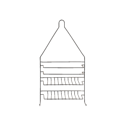 Полиця для ванної кiмнати, двоpiвнeва, 46х24х8cм.