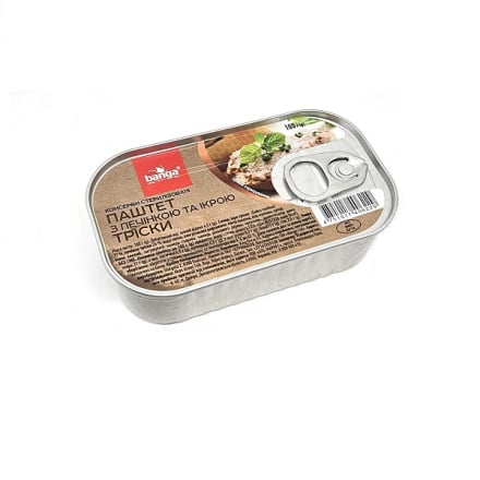 Консерви 100 г Banga паштет з печінкою та ікрою тріски з/б