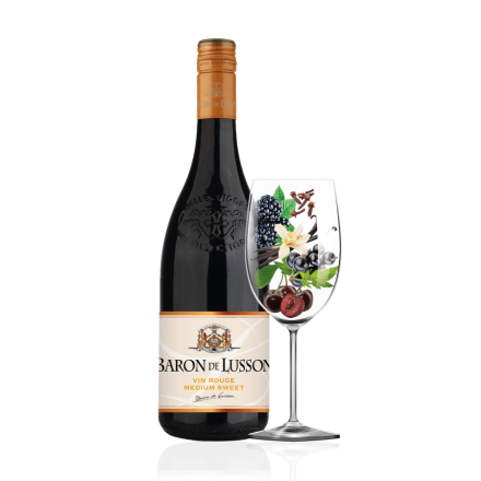 Вино 0,75л Baron de Lusson напівсолодке червоне 12%, Франція