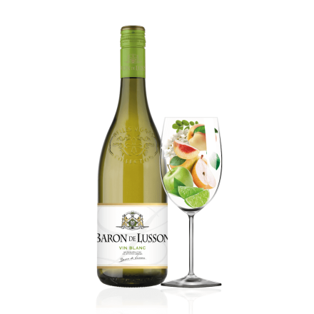 Вино 0,75л Baron de Lusson сухе біле 11%, Франція
