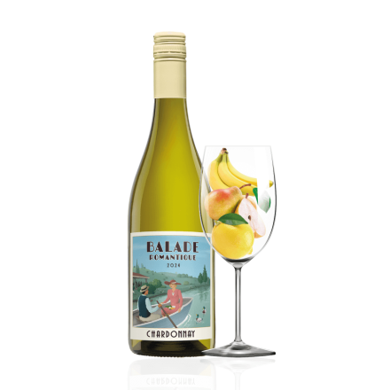 Вино 0,75 л BALADE ROMANTIQUE Сhardonnay сухе біле сортове 13 % об скл/пл Франція