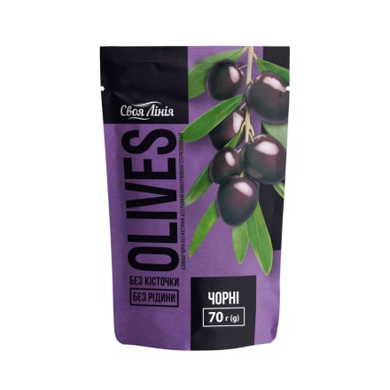 Оливки чорні 70 г Своя Лінія без рідини б/к ПЕТ/пак
