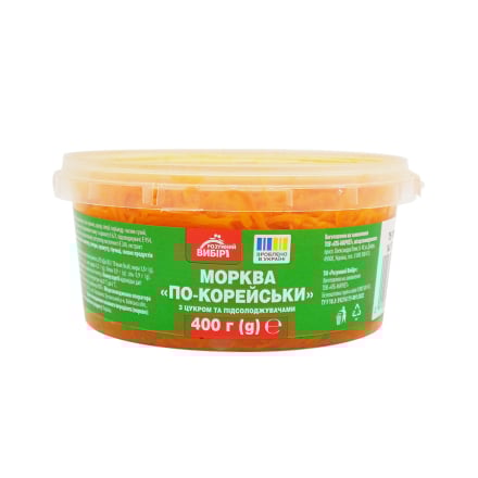 Салат 400 г Розумний вибір морква по-корейськи пл/відро (М)