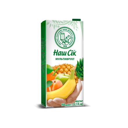 Нектар 0,95л Наш Сік ОКЗДХ Мультифруктовий