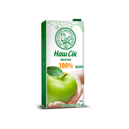 Нектар 0,95 л Наш Сік ОКЗДХ Яблуко