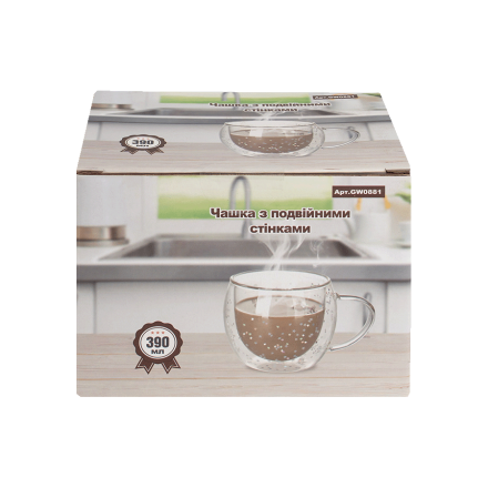 Чашка з подвiйними cтiнками, 390 мл