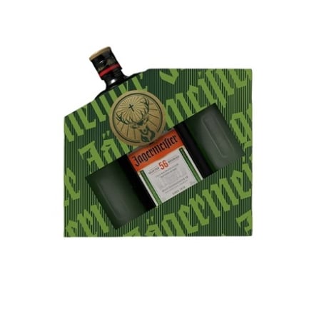 Ликер 0,7л Jagermeister 35% + 2 зелених шота 40 мл у коробці