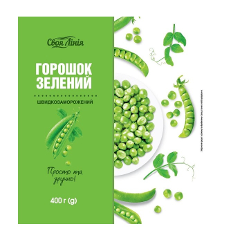 ➤ Горошок 400 г Своя Лінія зелений швидкозаморожений п/ет купити