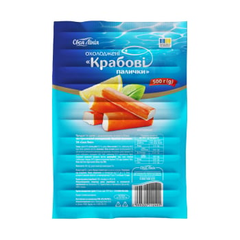 Купити Крабові палички 0,5 кг Своя лінія охолоджені п/етилен ( Аквафрост) у АТБ Market