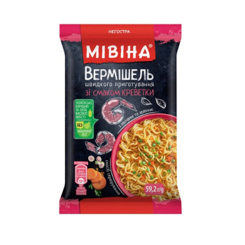 Купить Вермішель 59,2 г Мівіна швидкого приготування зі смаком креветки м/уп в АТБ Market