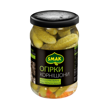 Купить Огірки 300 г Smak корнішони ск/б в АТБ Market