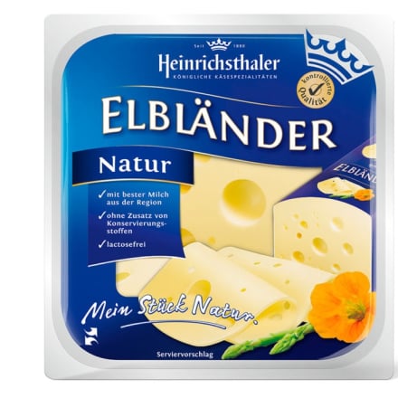 Сир напівтвердий 175г Heinrichsthaler Елблендер класичний 45% пластини газ/упак