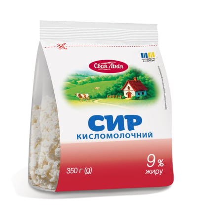 Купити Сир кисломолочний 350 г Своя лінія 9% пакет у АТБ Market