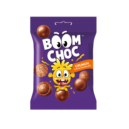 Драже 80г Boom Choc Рисові кульки у молочному шоколаді