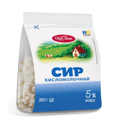 Купити Сир кисломолочний 350 г Своя лінія 5% пакет у АТБ Market
