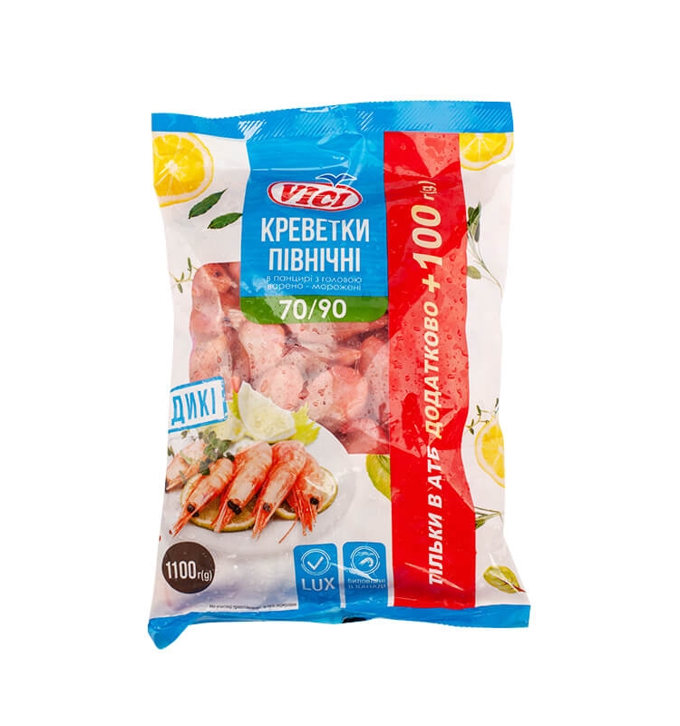 Креветки 1100 г VICI 70/90 варено-морожені глазуровані купити в Києві ...
