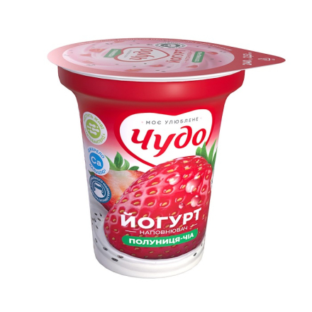 Йогурт 240 г Чудо Полуниця-Чіа 2,5% п/стакан