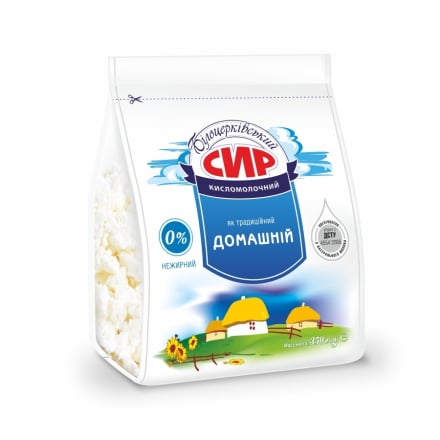 Сир кисломолочний 350 г Білоцерківський нежирний п/ет