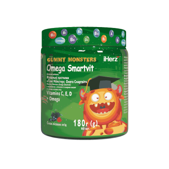 Купить Дієтична добавка жувальні пастилки Gummy Monsters Immunity / Omega Smartvit ТМ iHerz 60 шт в АТБ Market