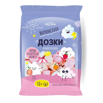 Купить Маршмеллоу 50г Своя Лінія Дозки ароматизованні м/уп в АТБ Market