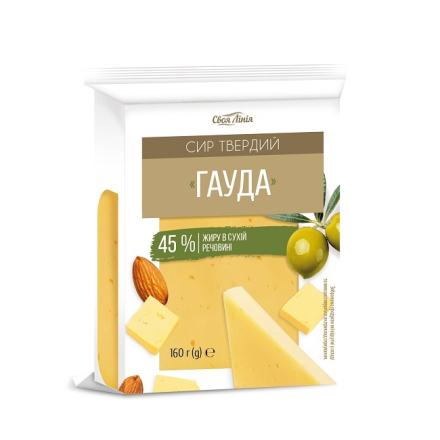 Сир твердий 160 г Свoя лінія Гауда 45% флoу-пак