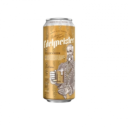 Пиво 0,5л Edelmeister Weizenbier светлое нефильтрованное 5,2%, Польша