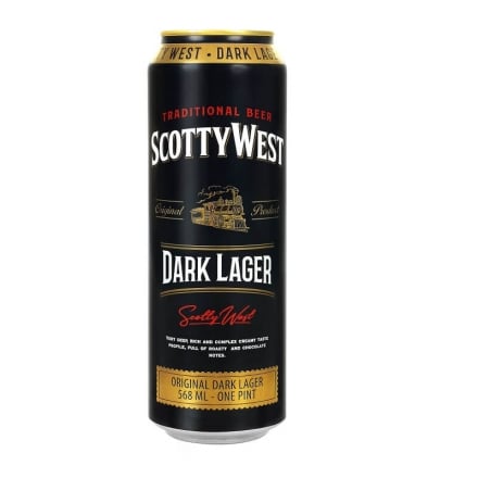 Пиво 0,568л SCOTTY WEST Dark Lager темное фильтрованное 5%, Латвия