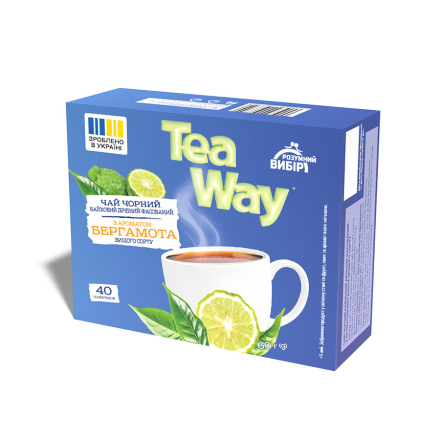 Купить Чай (40 ф/п х 1,5 г) Розумний вибір Tea Way чорний з бергамотом байховий дрібний фасований к/уп в АТБ Market