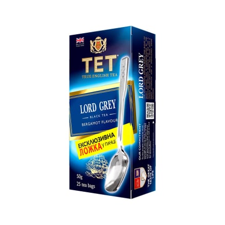 Чай (25 ф/п х 2 г) ТЕТ Лорд Грей чорний з ароматом бергамоту