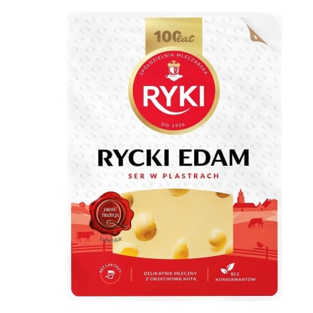 Сиp напiвтвepдий 135 г Ryki Едам пластини 45%