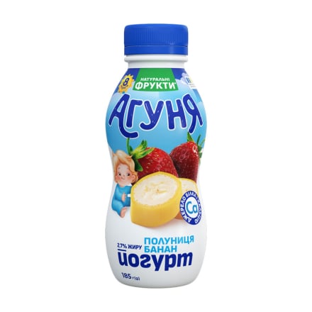 Купить Йогурт 185 г Агуня Полуниця-банан 2,7% п/бут в АТБ Market