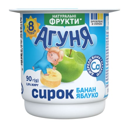 Купить Сирок 90 г Агуня Банан-яблуко 3,9% п/стакан в АТБ Market