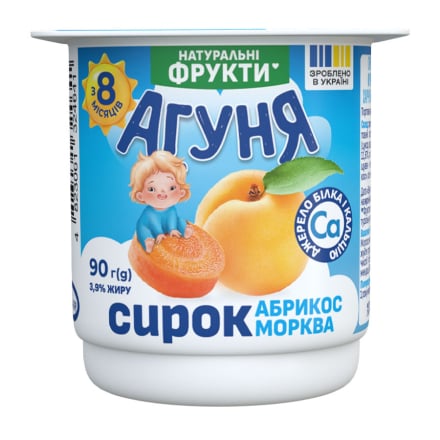 Купить Сирок 90 г Агуня Абрикос-морква 3,9% п/стакан в АТБ Market